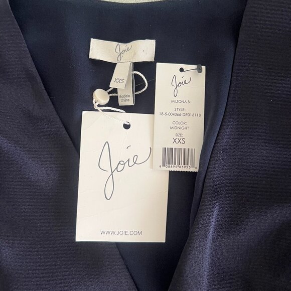 Joie Miltona Midnight Blue High Low Long Sleeve Wrap Dress - Picture 4 of 7